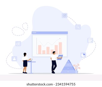 Business Analytics Concept Illustration. Geeignet für Landing Page, ui, web, app-Intro-Karte, redaktionell, Flyer und Banner.