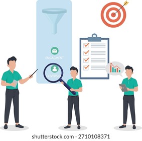 Análisis de negocios e ilustración de estrategia de conversión