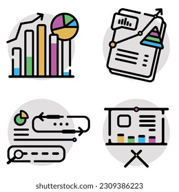 Business Analytics and Data Analytics icons