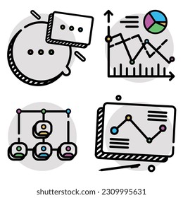 Iconos de Business Analytics y Data Analytics