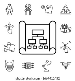 Business analytics, flow process icon. Detailed set of artifical icons. Premium quality graphic design. One of the collection icons for websites, web design, mobile app
