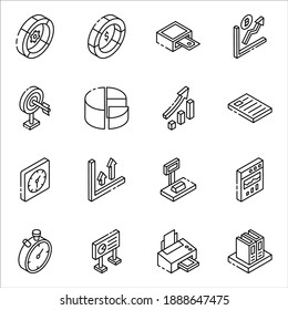 
Business Analytics Glyph Isometric Icons Pack 