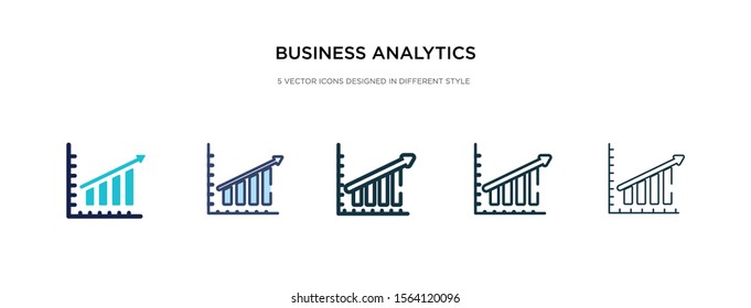 business analytics graphics icon in different style vector illustration. two colored and black business analytics graphics vector icons designed in filled, outline, line and stroke style can be used
