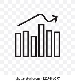 Business analytics graphics vector linear icon isolated on transparent background, Business analytics graphics transparency concept can be used for web and mobile