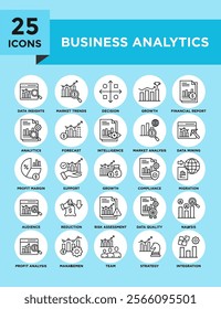 Business Analytics icon collection set. Containing design business, data, information, analytics, technology	
