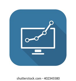 Business Analytics Icon. Business Concept. Flat Design. Long Shadow. Isolated Illustration.