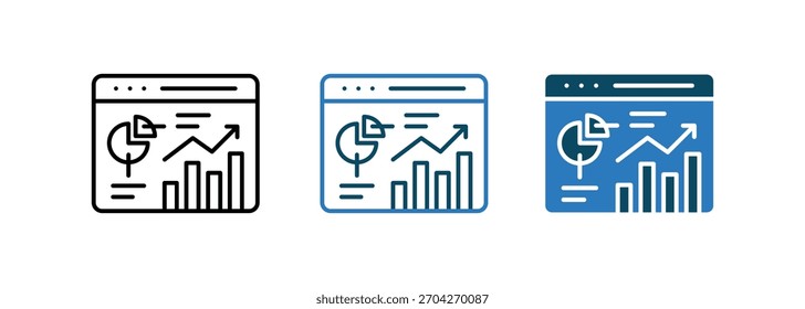 Vector de línea de íconos de Business Analytics