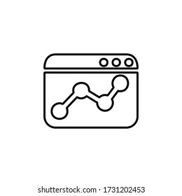 Icono de análisis de negocio. Gráfico de ventas, símbolo de proyecciones financieras. Diseño plano para el concepto de negocio.