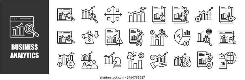 Conjunto de iconos de Business Analytics para Elementos de diseño