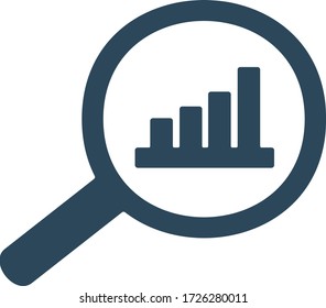 Business analytics icon. Statistics, financial charts. Revenue graph symbol.