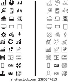 Business Analytics icons set (key performance indicators, metrics, KPI, dashboard, charts, graphs, data) quality vector scalable with flat design for web or print.eps
