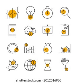 Business analytics icons set. Business analytics pack symbol vector elements for infographic web