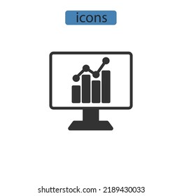 iconos de análisis de negocios símbolos vectores para web infográfica