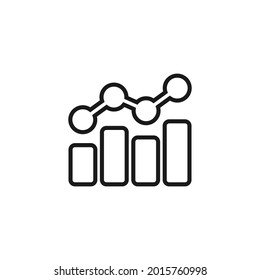 Business analytics infographic, chart, linear black icon. Vector illustration.