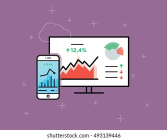 Business Analytics, Insights Vector Graphic