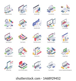 Business Analytics Isometric Vector Pack