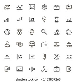 Business analytics line icon set. Collection of high quality black outline logo for web site design and mobile apps. Vector illustration on a white background