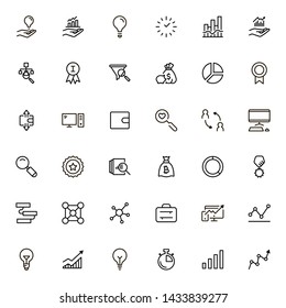 Business analytics line icon set. Collection of high quality black outline logo for web site design and mobile apps. Vector illustration on a white background