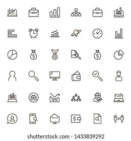 Business analytics line icon set. Collection of high quality black outline logo for web site design and mobile apps. Vector illustration on a white background