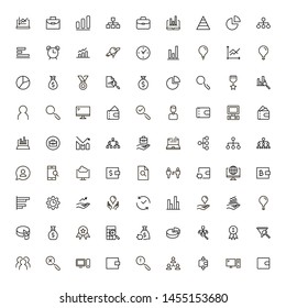 Business analytics line icon set. Collection of high quality black outline logo for web site design and mobile apps. Vector illustration on a white background