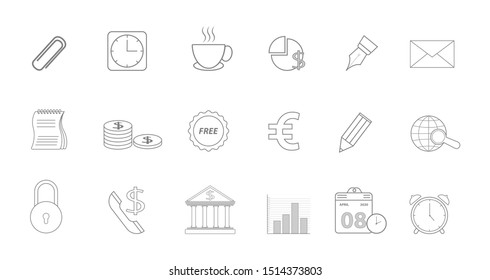 Business analytics line icon set. Collection of high quality black outline logo for web site design and mobile apps. Vector illustration on a white background