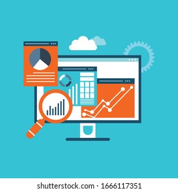 Business Analytics And Monitoring Investment And Finance Report Graph On Monitor Concept