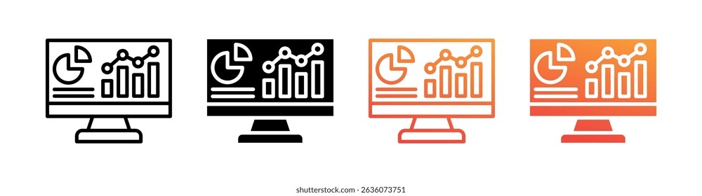 Business Analytics Multi Style Icon Set Vector