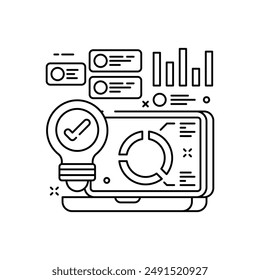 Business Analytics Outline Icon, Vector illustration