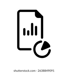 Business Analytics Report Icon with Statistical Charts