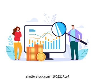 Business analytics staistic online development solution searching web adstract graphic design illustration