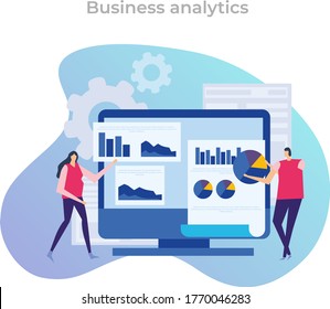 Business analytics & business strategy. Business growth concept. Trendy vector illustration design for website and mobile app.