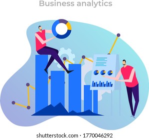 Business analytics & business strategy. Business growth concept. Trendy vector illustration design for website and mobile app.