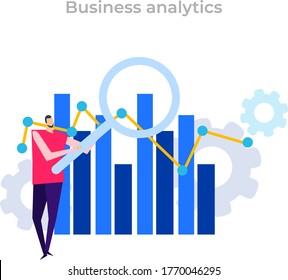 Business analytics & business strategy. Business growth concept. Trendy vector illustration design for website and mobile app.