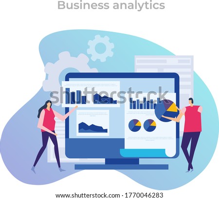 Business analytics & business strategy. Business growth concept. Trendy vector illustration design for website and mobile app.