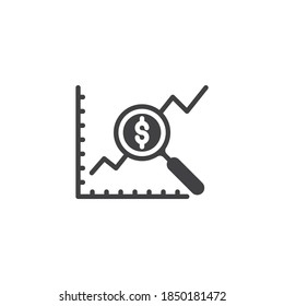 Business analytics vector icon. Financial report statistic filled flat sign for mobile concept and web design. Dollar rate monitoring glyph icon. Symbol, logo illustration. Vector graphics