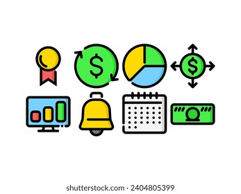 Business and analytics vector line icons