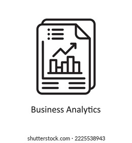Business Analytics  Vector Outline Icon Design illustration. Business and Finance Symbol on White background EPS 10 File