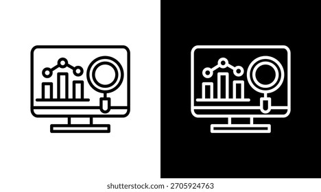 Diseño de conjunto de iconos blancos de Business Analytics