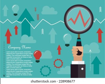 Business analyze concept with magnifying glass