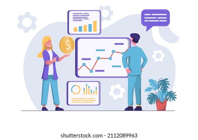 Business analyzing. Businessmen do business analysis with charts