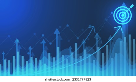 Business analyzing and calculating financial for company finance report. Business strategy, planning and target. Digital marketing and economy background design. Vector illustration.