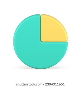 Business analyzing chart pie financial profit diagram piece 3d icon realistic vector illustration. Statistical graph accounting scheme round presentation market sales part analytics commercial report