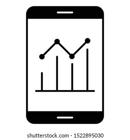 Business Analyzing on Smartphone Application Vector Icon concept