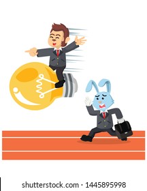 Business Animal Competing Vector Illustator