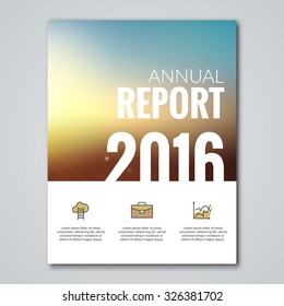 Business annual report book cover brochure flyer poster 2016 typography design on abstract background