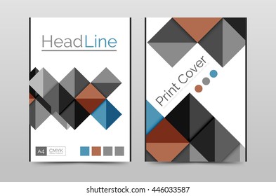 Business annual report brochure cover vector template, A4 size, Leaflet or web abstract geometric background, Poster magazine, Flyer layout