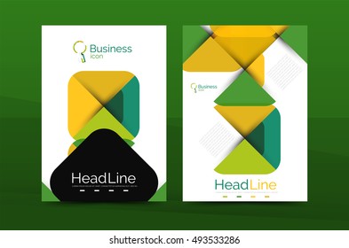 Business annual report cover design template, vector A4 brochure layout