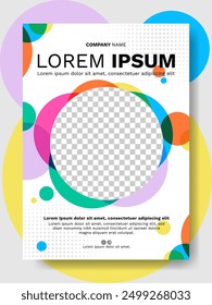 business annual report cover template, colorful circle design