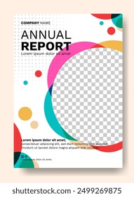 business annual report cover template, colorful circle design
