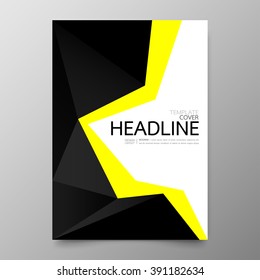 Business annual report cover template design.Geometric triangle abstract background.Layout in A4 size